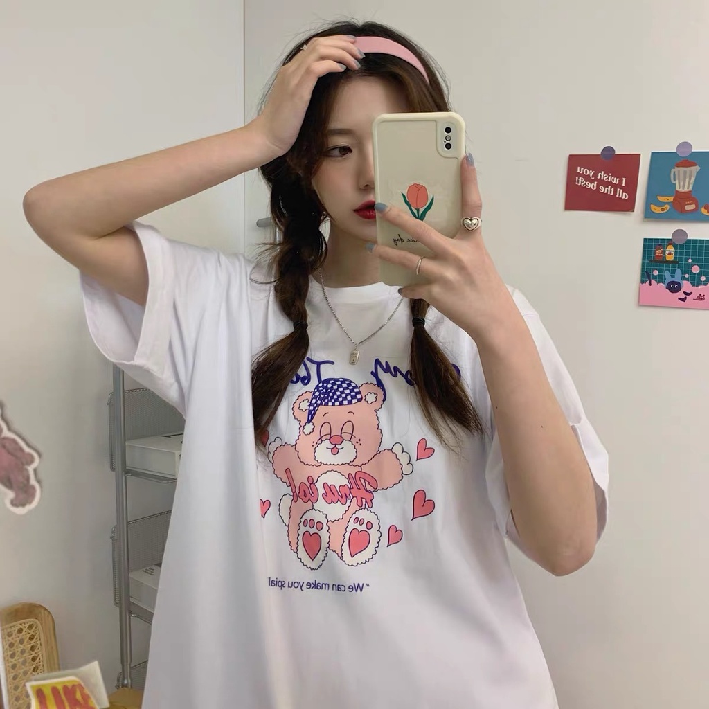 NRVP Áo Thun Unisex Mùa Hè Dáng Suông Tay Cộc Phong Cách Hàn Quốc Cho Nam Nữ