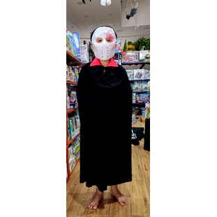 Bộ hoá trang lễ Halloween, áo choàng đen và mặt nạ. 2 size