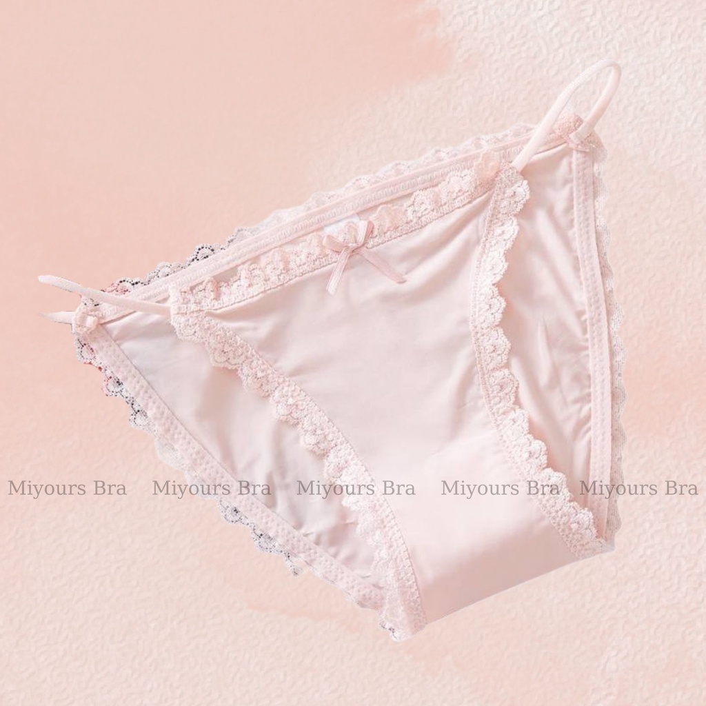 Quần lót, quần chip nữ Miyours Fashion & More QL168 trơn viền ren, dây hông sexy chống viêm kháng khuẩn