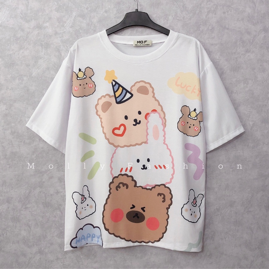 Áo thun nữ tay lỡ 3D NHIỀU MẪU ❤️ Áo phông form rộng Freesize dành cho nữ Molly Fashion