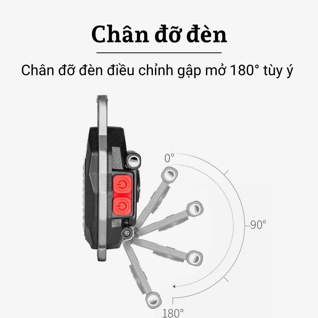 Đèn led mini COB tích hợp đầu đốt Vonfram 5 chế độ sáng, còi khẩn cấp, cổng sạc Type-C