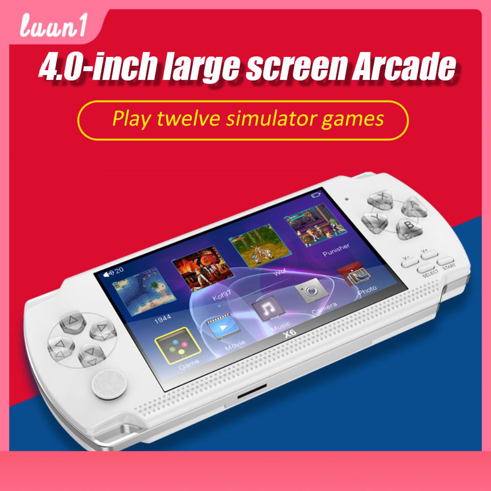 Còn Hàng X6 Retro Tay Cầm Chơi Game 4.0 Inch Màn Hình Lớn Arcade Game Cổ Điển Máy Mà Không Cần Máy Ảnh Cá Tuyết