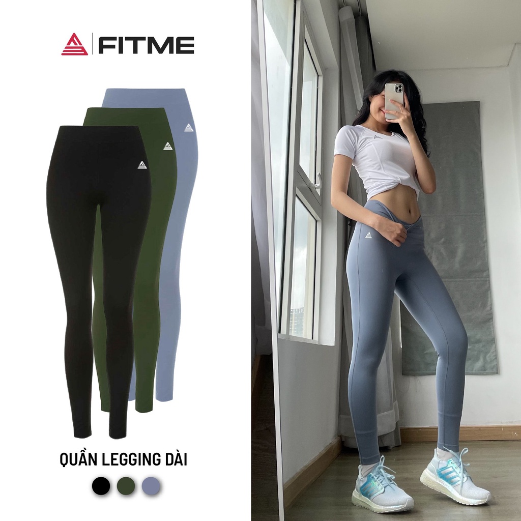 Quần tập gym yoga legging nữ cạp cao Fitme Zeta vải 2 lớp nâng v3 tôn dáng cao cấp QDZT