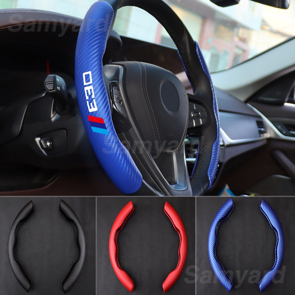 Set 2 Ốp Bảo Vệ Vô Lăng Xe Hơi BMW E30 E36 E39 E46 E60 E61 E70 E71 E90 E91 X1 X3 X5 X6 Bằng Sợi Carbon