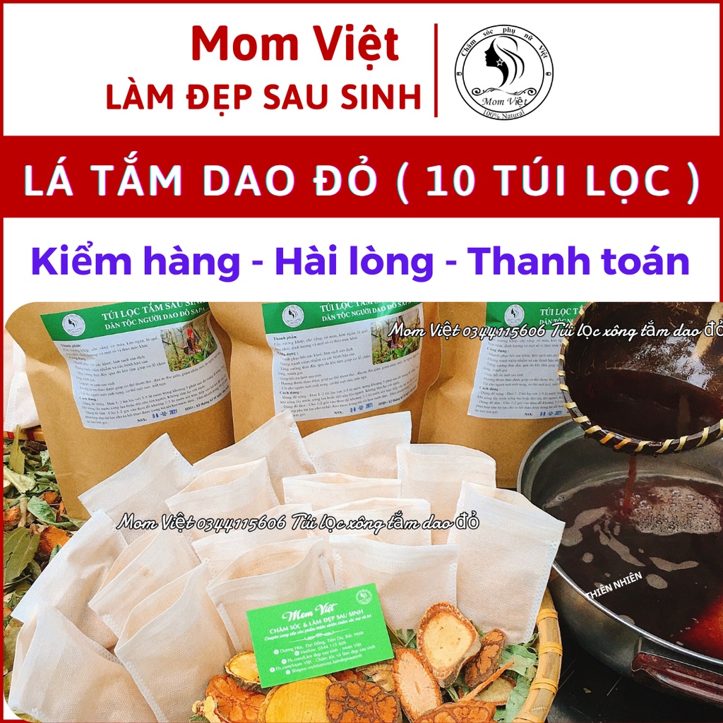 Lá tắm người dao đỏ sau sinh , tắm mẹ sau sinh dao đỏ MomViet
