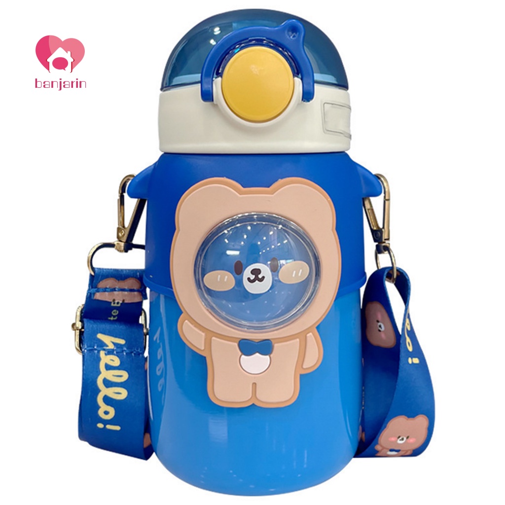 Bình Nước Giữ Nhiệt 600ML Hình Gấu / Mèo Kitty
