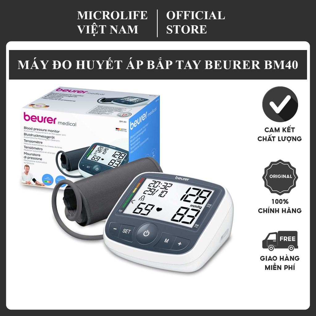 MÁY ĐO HUYẾT ÁP BẮP TAY BEURER BM40 - BẢO HÀNH 3 NĂM