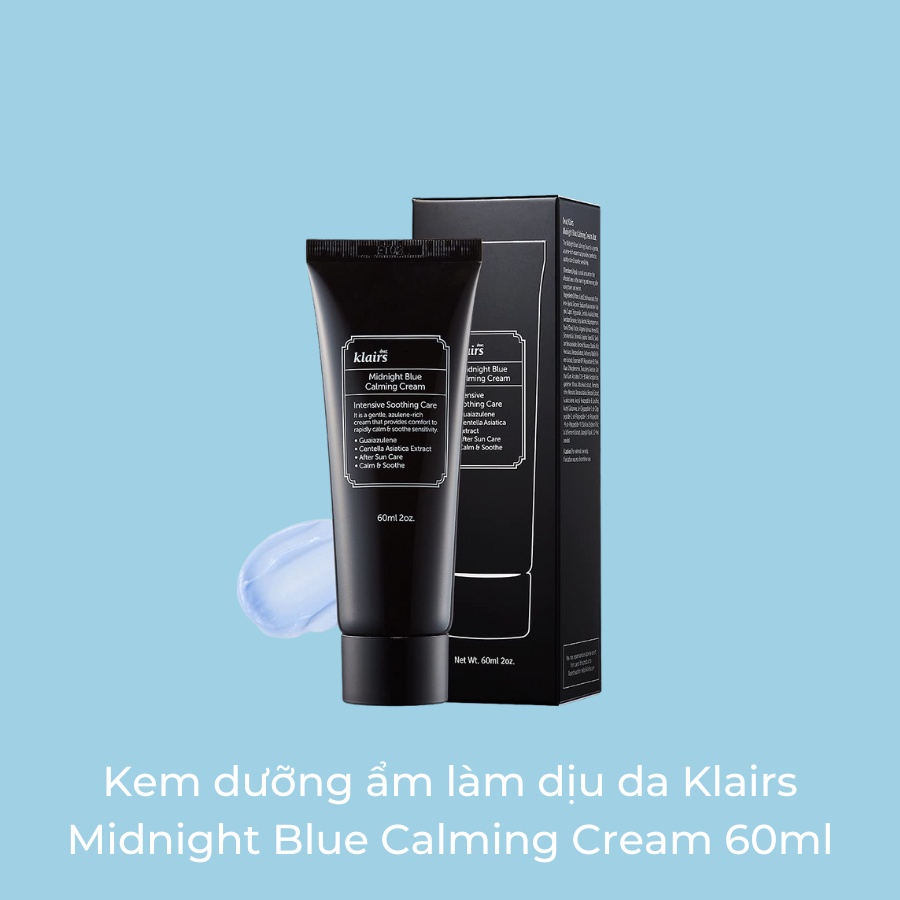 Kem dưỡng ẩm làm dịu da Klairs Midnight Blue Calming Cream 60ml - Bahachiha