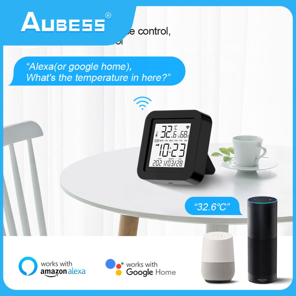 Aubess WiFi Thông Minh Nhiệt Độ Và Độ Ẩm Hồng Ngoại Điều Khiển Từ Xa Alexa Bài Diễn Văn Điều Khiển Doodle Thông Minh Ứng Dụng Điều Khiển Từ Xa Hồng Ngoại Cuộc Sống Thông Minh Cảm Biến Nhiệt Độ