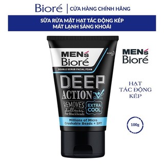 Sữa rửa mặt bioré men tác động kép mát lạnh sảng khoái 100g