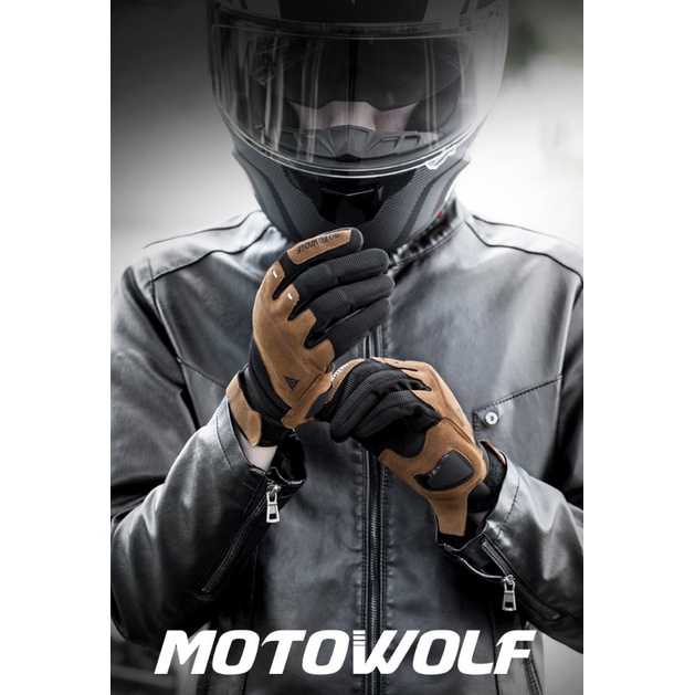 Găng tay da lộn Motowolf chính hãng