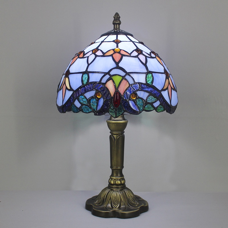 Đèn Để Bàn Mặt Kính Họa Tiết Mosaic Độc Đáo Phong Cách Vintage