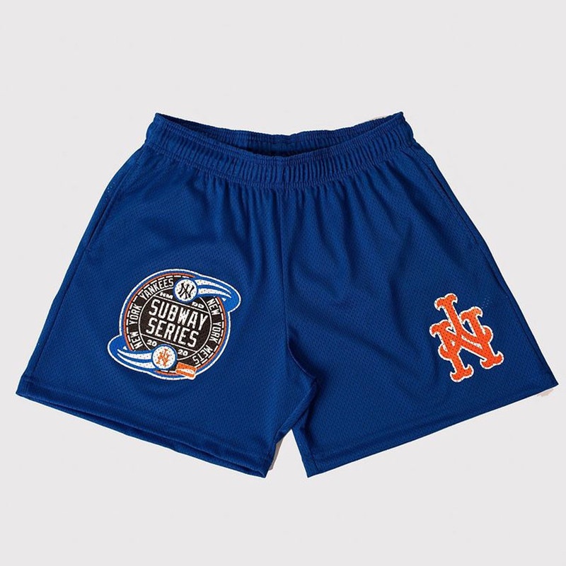 M New York LB Quần Short Thể Thao Dáng Rộng Dài Đến Đầu Gối Phong Cách Yankees Thích Hợp Chạy Bộ Chơi Bóng Rổ Mỹ