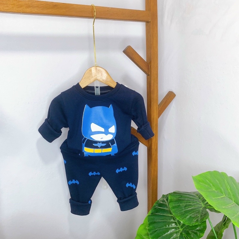 Bộ dài tay Thu đông Batman cho bé trai, chất tăm dày dặn cho bé 8-18kg đủ size