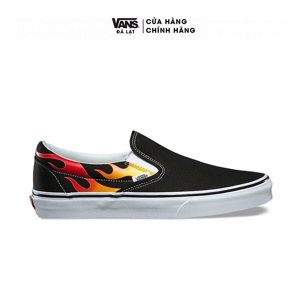 Giày sneakers nam nữ họa tiết lửa phá cách Vans UA Classic Slip-On Flame - VN0A38F7PHN