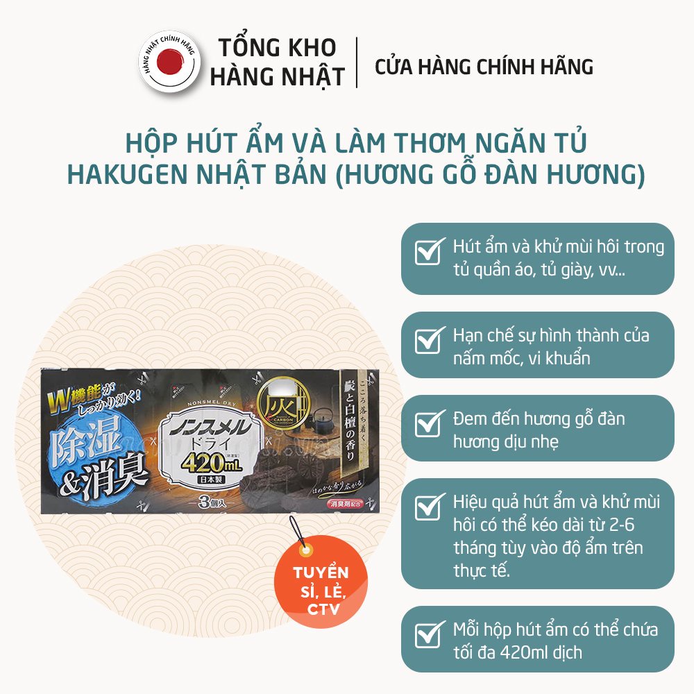 Hộp Hút Ẩm Và Làm Thơm Ngăn Tủ Hakugen Earth