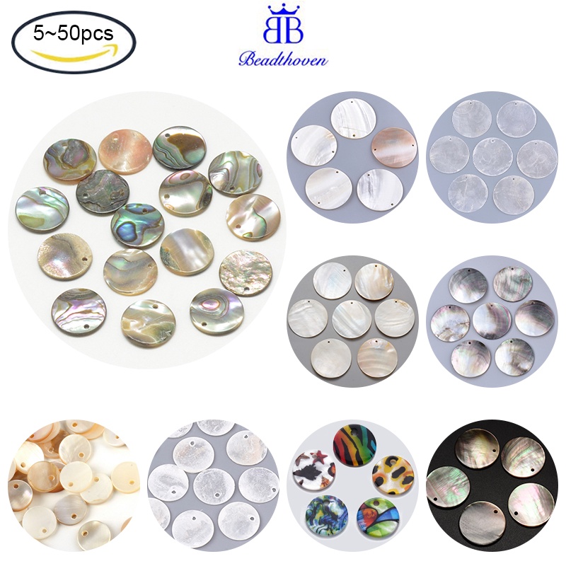 Bộ 5-50 Mặt Dây Chuyền Hình Tròn Nhiều Màu Sắc 11~12x1mm: 1mm