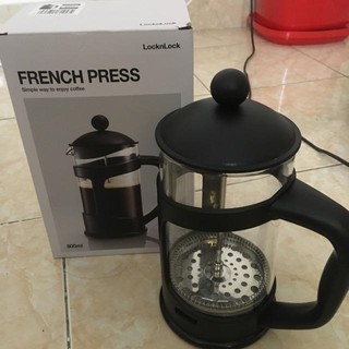 Bình pha trà và cà phê pháp lock & lock french press cafe coffee ấm thủy tinh dung tích 800ml llg018