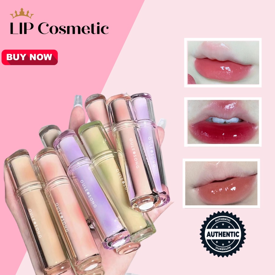 Son bóng Oulesong kem lỏng màu sắc tự nhiên căng mọng môi LIP Cosmetic