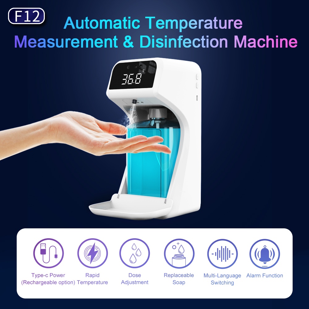Máy xịt khuẩn tay cảm ứng F12 xịt tự động xịt xà phòng sữa tắm tự động