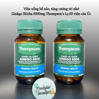 Viên bổ não ginkgo 6000mg thompson’s 60 viên úc