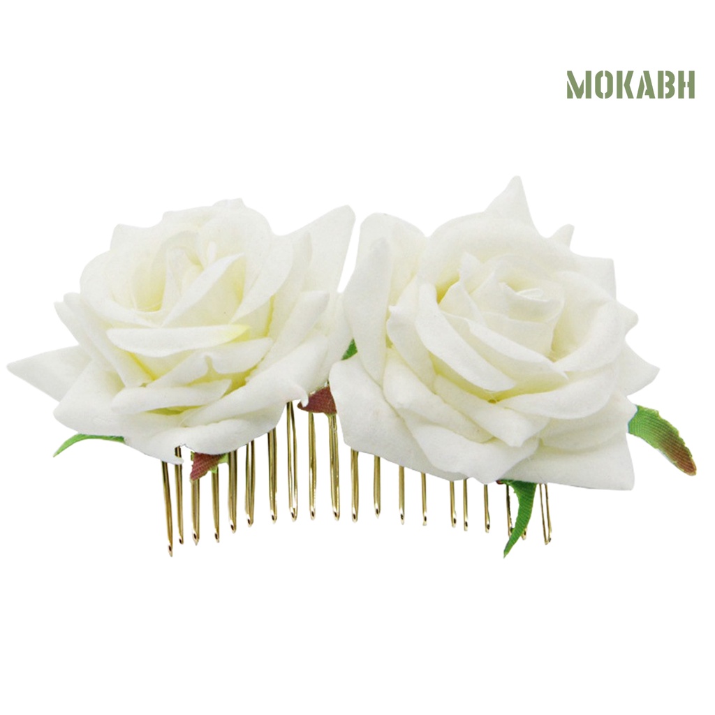 Lược Cài Tóc Hình Hoa Hồng Thật Chống Trượt Trang Trí Tóc Cho Đám Cưới