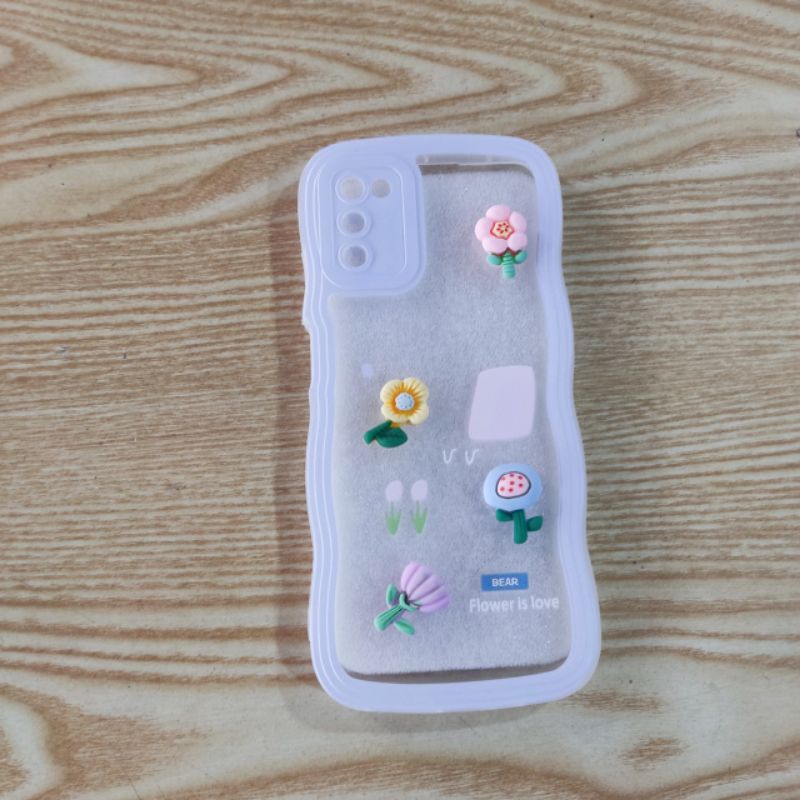 Ốp lưng Samsung A03S dẻo hình nổi siêu dễ thương viền lượn sóng bảo vệ camera