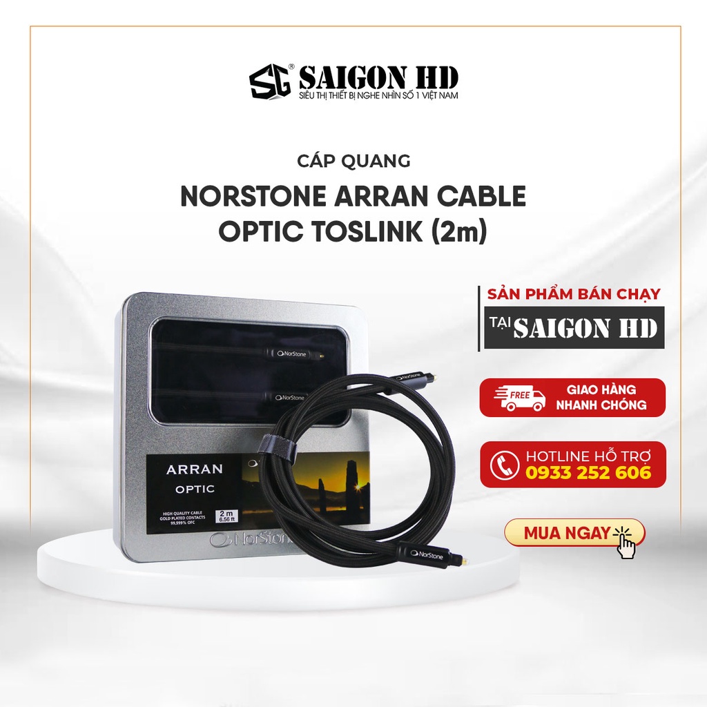 Cáp Norstone Arran Cable Optic Toslink 200- Hàng Chính Hãng, Bảo Hành 3 Tháng