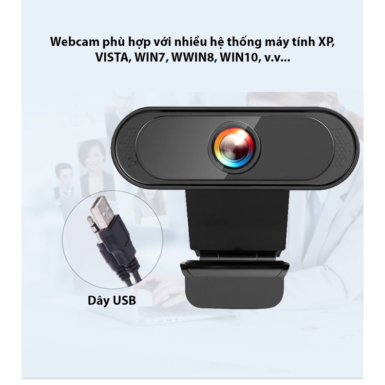 Webcam máy tính laptop có mic Full HD - Hình ảnh sắc nét chuyên dùng livestream, học online