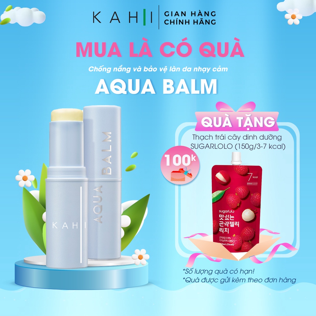 Kem chống nắng dạng sáp KAHI Aqua Balm 9g 50SPF+ PA++++ bảo vệ làn da nhạy cảm, nâng tông & dưỡng ẩm