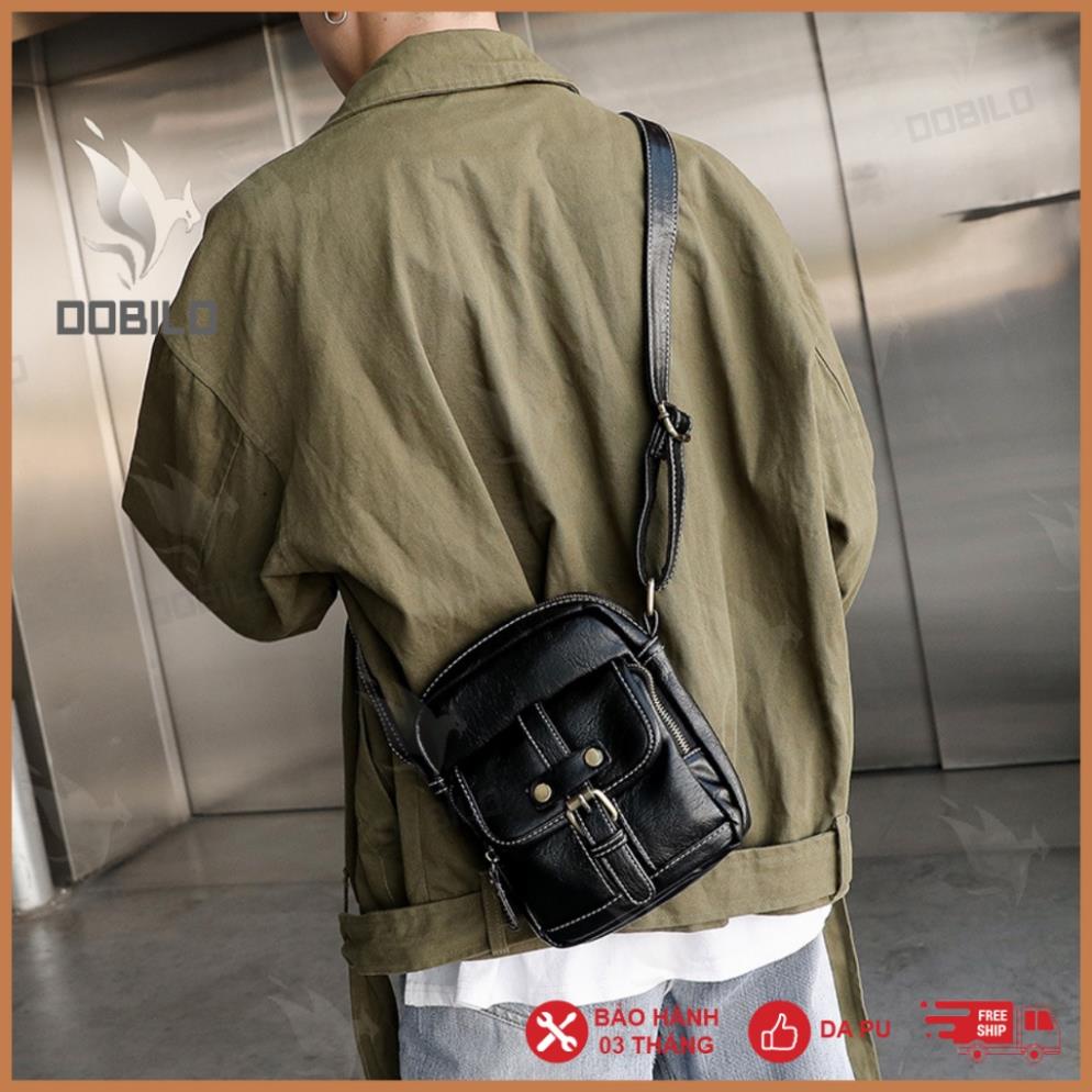 Túi Chéo Nam Mini Unisex, Da Cao Cấp Chống Nước DOBILO BG02