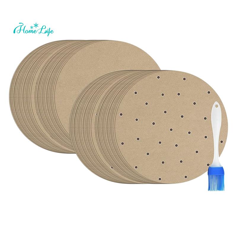 Set 201 Giấy Lót Nồi Hấp Bánh Bao Hình Tròn 9 Inch Bằng Bột Gỗ