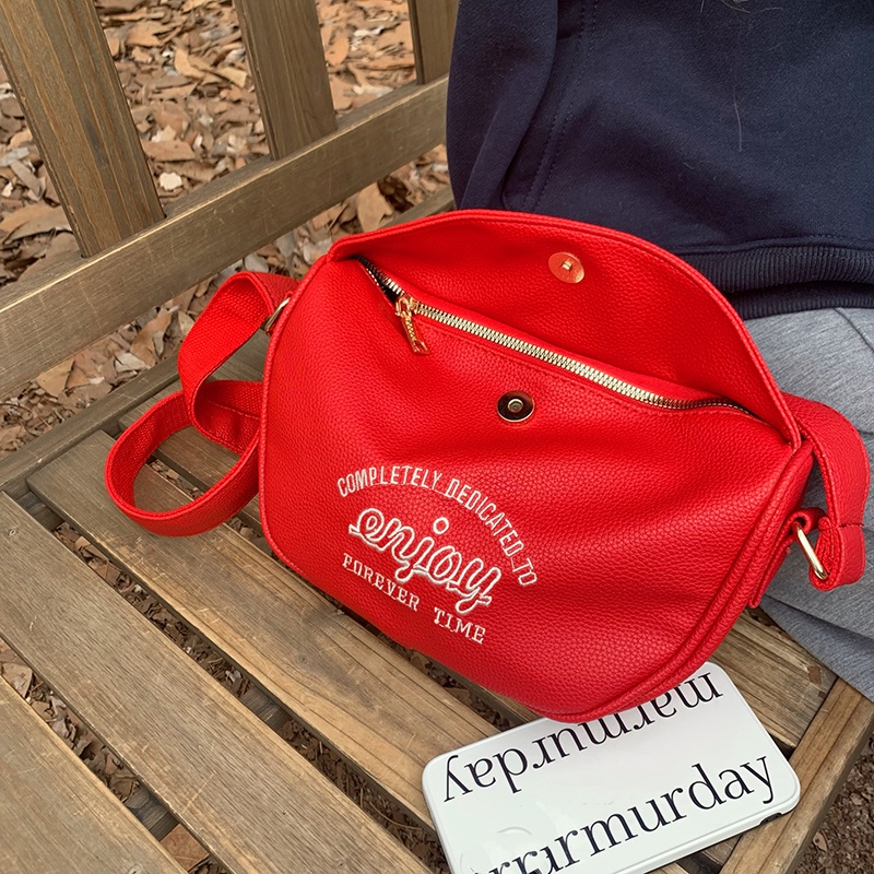 Túi Đeo Vai Màu Trơn Thêu Họa Tiết Thời Trang Cao Cấp Cho Nữ