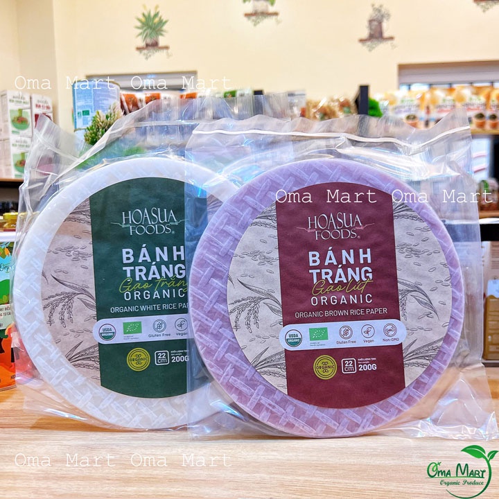 Bánh tráng gạo lứt , gạo trắng hữu cơ Hoa Sữa 200g