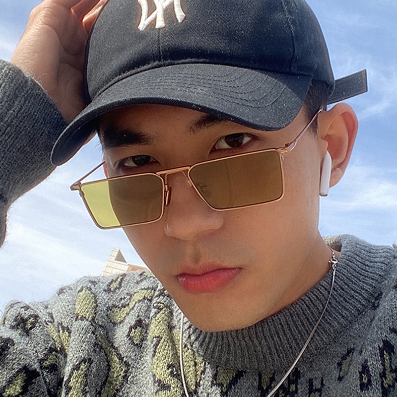 Kính Mát Gọng Vuông Kim Loại Thời Trang Cho Nam Nữ