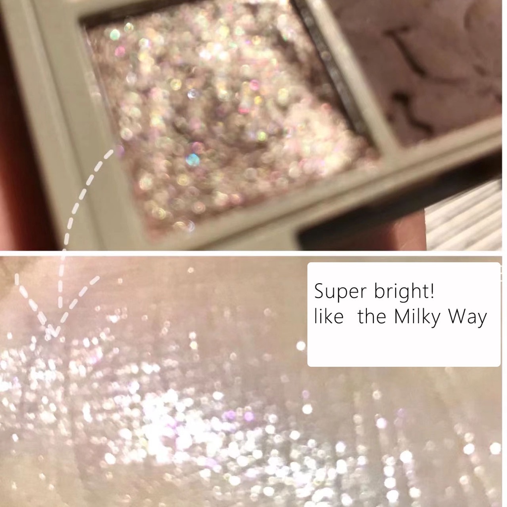 Novo® Bảng Phấn Mắt 4 Màu Lì Và Ánh Nhũ Kết Hợp Trang Điểm Kháng Nước 6g