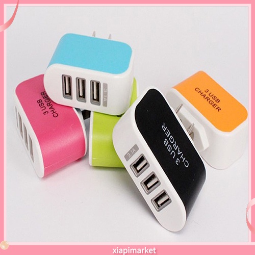 Củ Sạc 3 Cổng Usb Tiện Lợi Cho Điện Thoại / Máy Tính Bảng