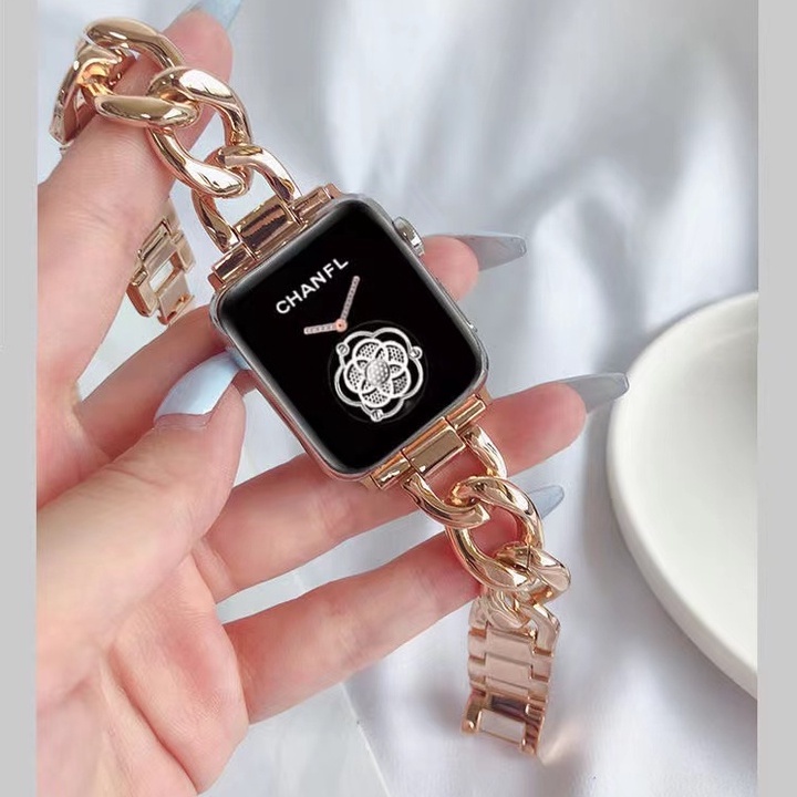 Dây Đeo Đồng Hồ Bằng Denim Và Kim Loại Cho Apple Watch series 8 7 6 SE 5 4 3 2 1 38mm 40mm 42mm 44mm 41mm 45mm