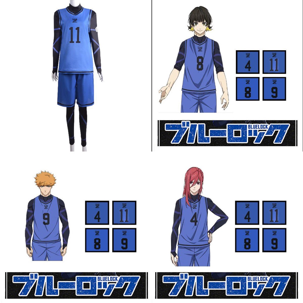 Trang phục hóa trang nhân vật anime Blue Lock Isagi Yoichi Bachira Meguru Kunigami Rensuke Chigiri Hyouma