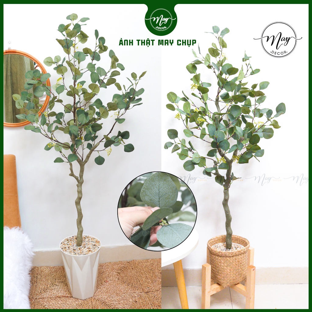 Cây giả, Cây táo bạc cao cấp có hoa cao 1m, 1m3, thân giả gỗ