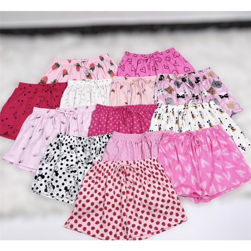 Quần đùi ngủ nữ chất liệu thun cotton
