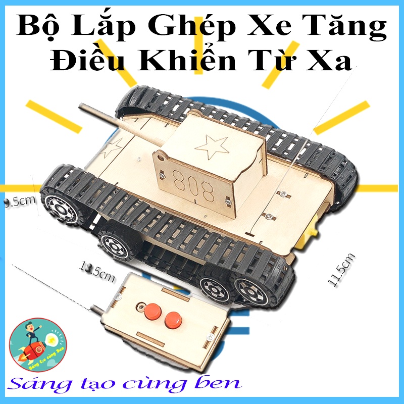 Đồ Chơi Stem - Bộ lắp ghép Xe Tăng điều khiển từ xa 2 chiều theo phương pháp giáo dục Stem Steam