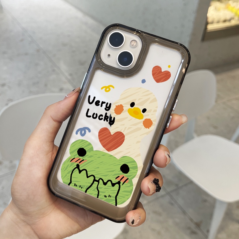 Ốp điện thoại DECOPHONE acrylic tpu hình ếch và vịt thích hợp cho IPHONE 6S 7 8 PLUS X XS XR 11 12 13 14 15 MAX PRO