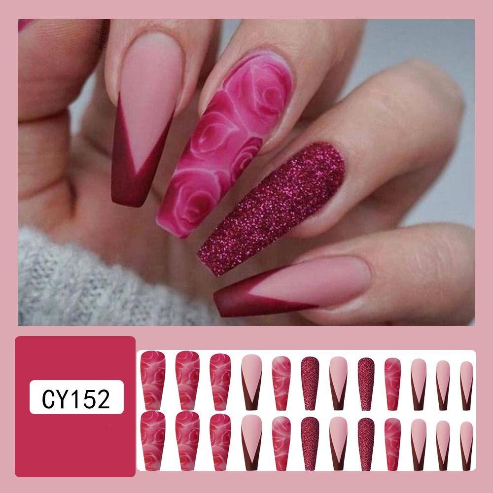 Set 24 Móng Tay Giả DIY Cao Cấp Chuyên Dụng|Nơ Giả Bằng Lá Nhôm Kiểu Pháp Dùng Trang Trí