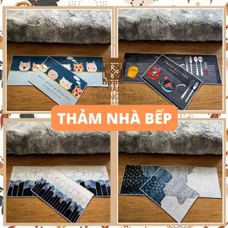 Thảm trải sàn nhà bếp 3D A chât liệu nhung thấm nước có chống trượt thảm chùi chân