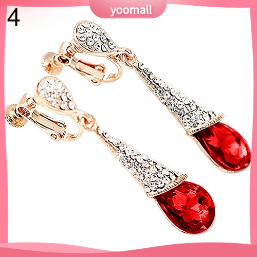{YO} Bông Tai Kẹp Vành Tai Đính Đá Zircon Toàn Diện Cho Nữ