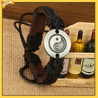 Vòng Tay Da Giả Nhiều Lớp Hình Âm Dương X5Z