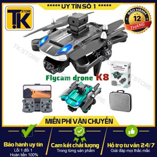 Máy Bay Không Người Lái K8 Pro,Cao Cấp Drone Flycam 4k Mini Giá Rẻ, Play cam, Flai Cam WiFi Pin Khỏe Bay Xa 400 Mét