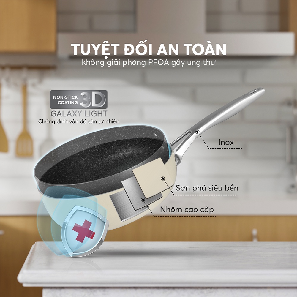 Chảo Chống Dính Vân Đá Đáy Từ Full induction Elmich Hera