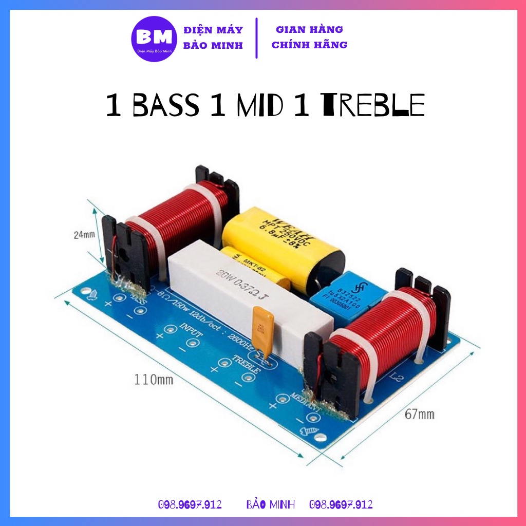 Mạch phân tần loa 3 đường tiếng WEAH-338 nhập khẩu cao cấp - Giá 1 mạch - Phân tần 3 Way